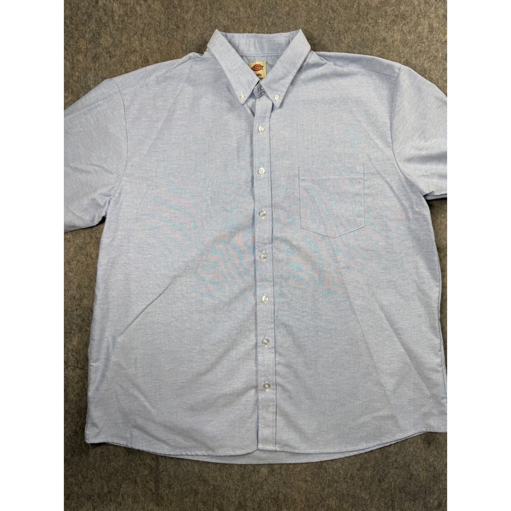 Dickies Mens Light Blue Oxford Button Down Shirt Long Sleeve‎ Size 19-19.5 XL